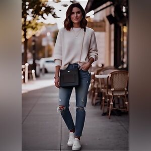 MICHAEL KORS Gloria Soft Leather Front Pocket Black Crossbody